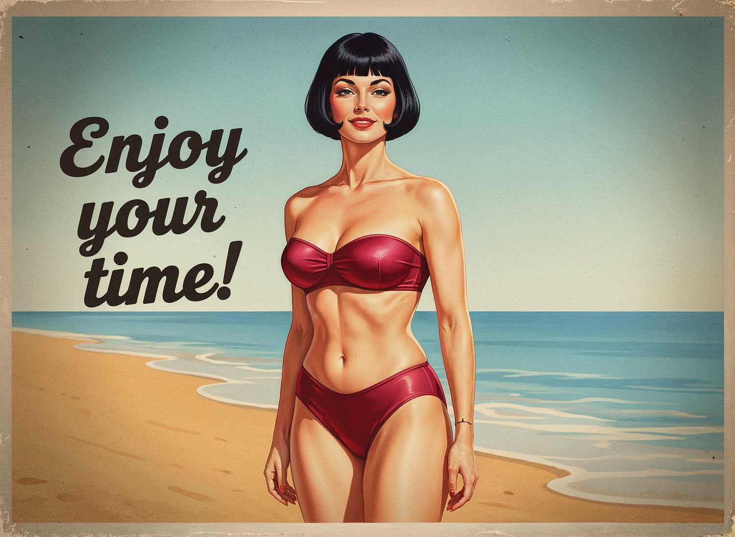 Karminowa Satyna na Ciele: Bikini, Które Dodaje Pewności i Elegancji